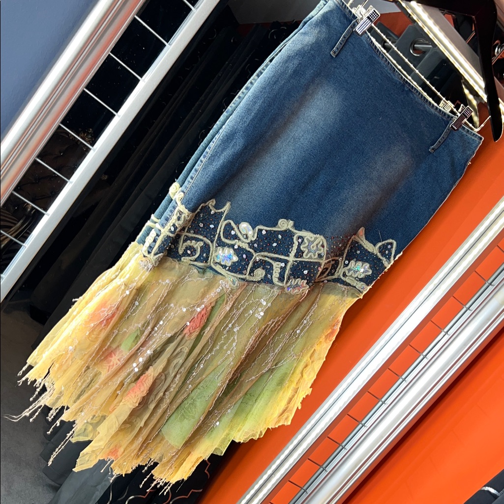 The One-Of-A-Kind Muse: Bc Archival Denim & Tulle Masterpiece